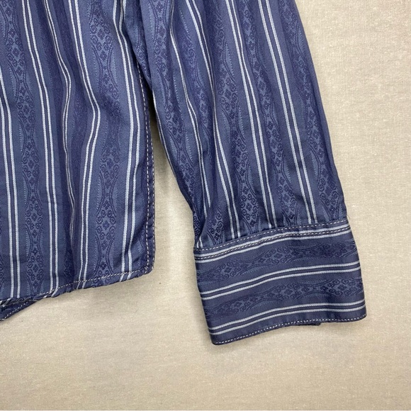 Age Of Wisdom Shirt Pearl Snap Men’s Blue 70’s Vibe Size Medium - Picture 10 of 11